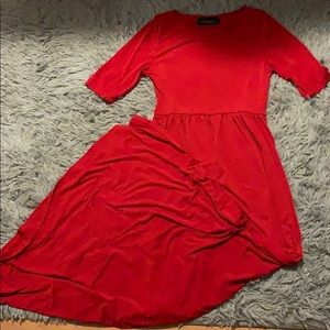 a short sleeve long dress